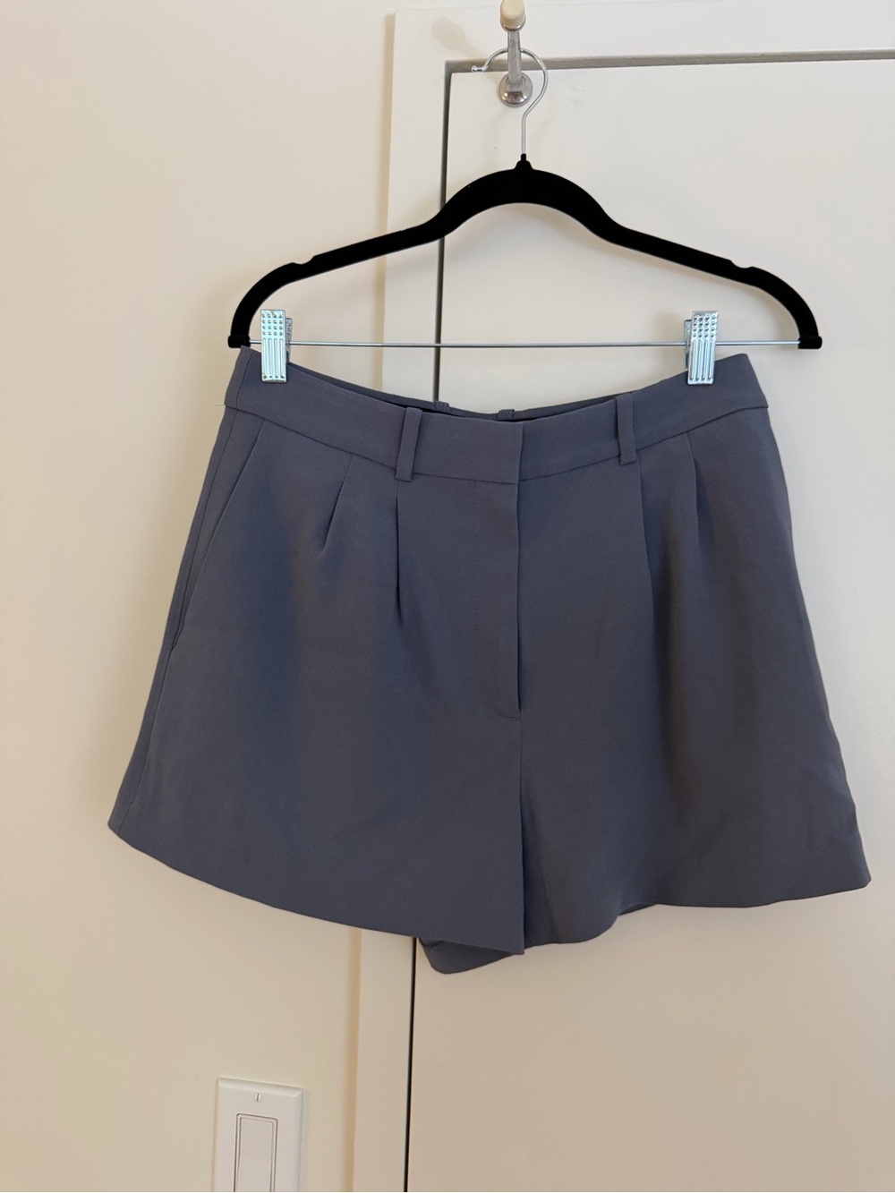 Babaton Slate Blue Tailored High-Rise Shorts